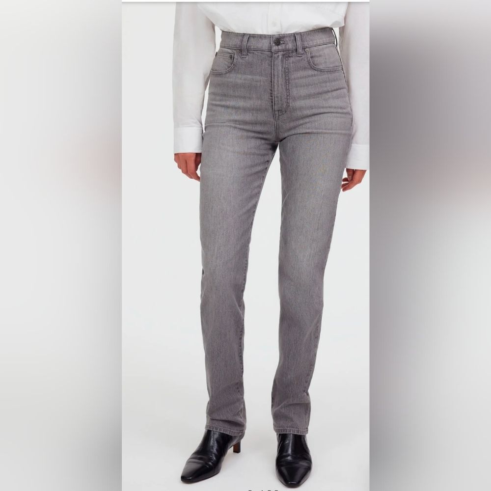 New Medewell Gray Jeans 90s Straight Leg Size 29 Tall Long Stretch High Rise Zip